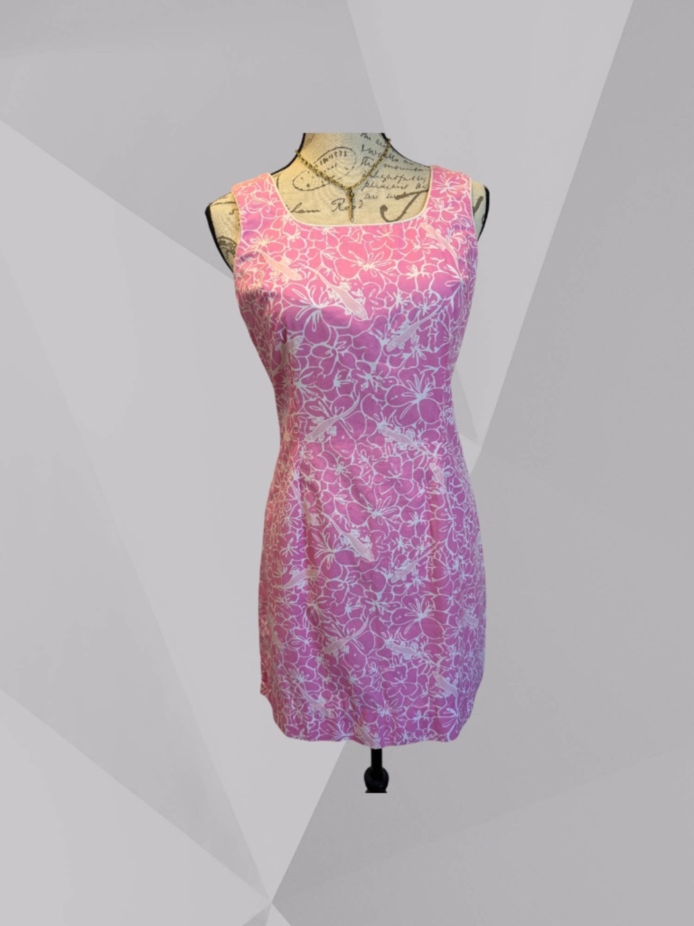 LILLY PULITZER Gecko Motif'd Pink Dress. Fully lined 100% Cotton 6 & Pretty VGUC